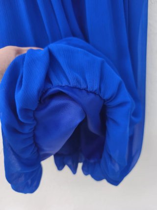 Vestido fiesta azul con lentejuelas