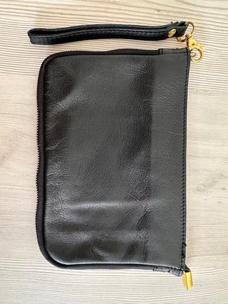 Bolso mano piel Italia pelo granate 22x15cm