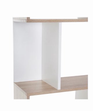 Estantería modular blanca y madera