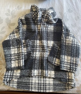 Abrigo lana cuadros talla M