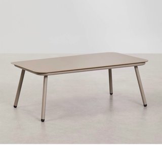 Mesa de centro de cristal y metal