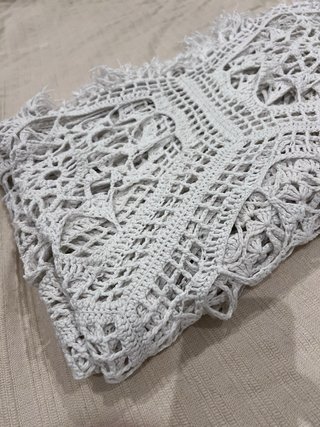 Colcha/Toalha de Mesa Grande Renda Crochê Vintage