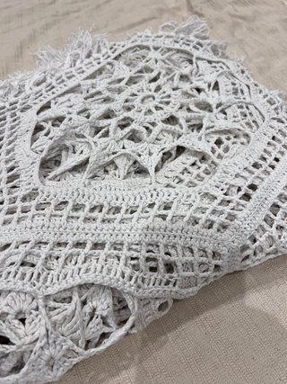 Colcha/Toalha de Mesa Grande Renda Crochê Vintage