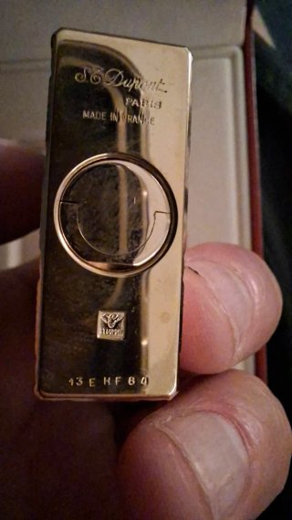 Encendedor S.T. Dupont Ligne 1 vintage chapado oro