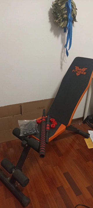 Panca Pieghevole Multifunzione + Manubri 25kg