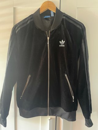 Chaqueta Adidas Terciopelo Negra Mujer