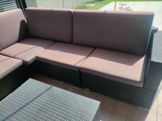 Conjunto sofá rinconera 7 plazas + mesa