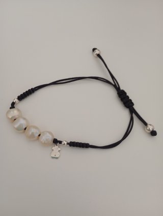 Pulsera Tous Perlas Cordón Negro