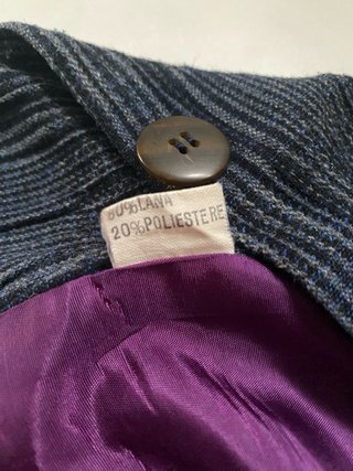 Giacca uomo blu con fodera viola