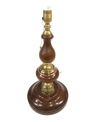 Preciosa lámpara antigua de madera y latón