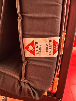 Somier plegable de tela, metal y madera muy praprá