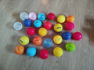12 Bolas de plástico colores reutilizables
