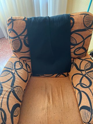 Sillón relax tela naranja y negro