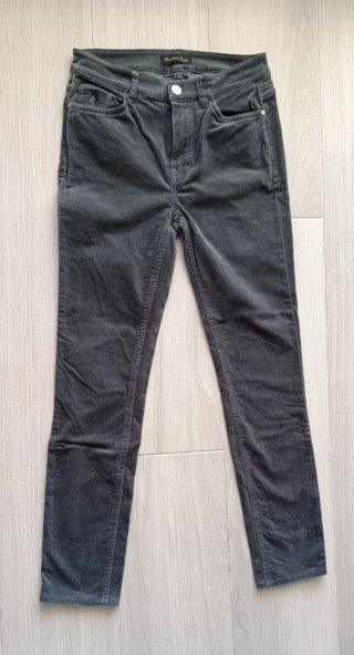 Pantalón pana fina Massimo Dutti gris mujer