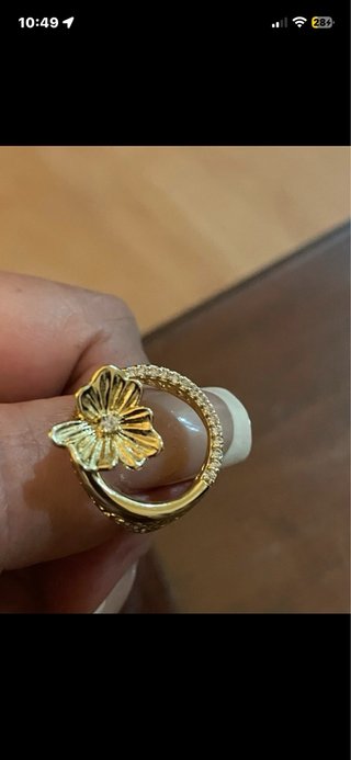 Anillo Oro Laminado 14k Flor Circonitas