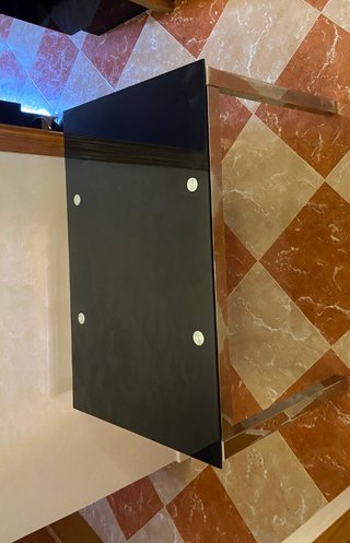 Mesa Comedor Cristal Negro 110x70