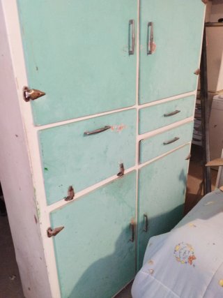 Alacena vintage color verde azulado