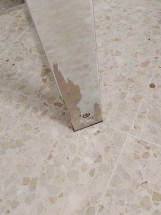 Mesa de comedor redonda cristal y metal