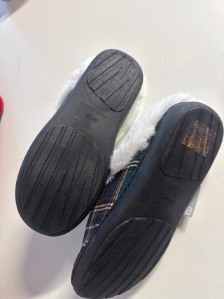Pantofole tartan con pelliccia