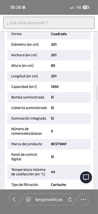 Spa Hinchable Bestway 201x201x80cm