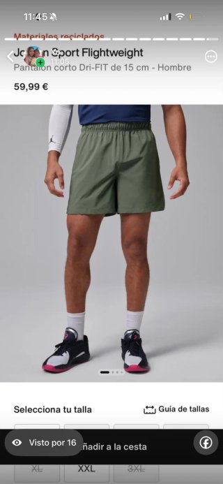 Jordan Pantalón Corto Dri-FIT XL Verde