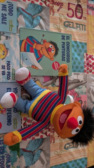 Colección libros y peluche barrio Sésamo