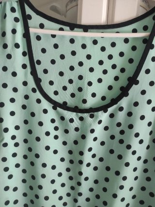 Vestido lunares menta con volantes