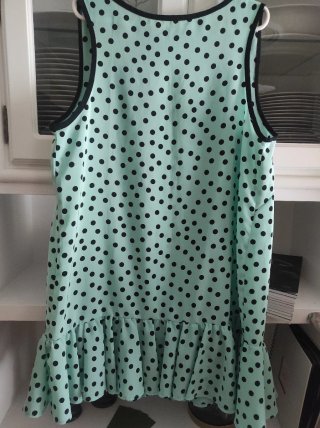 Vestido lunares menta con volantes