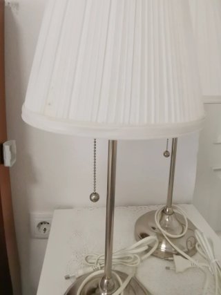 2 Lámparas Ikea Arstid Plata/Blanco
