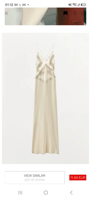 vestido largo de georgette con volantes