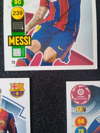 Trio Cartas Adrenalyn XL Messi, Griezmann, Dembélé