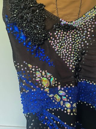 Maillot Gimnasia Rítmica Negro y Azul