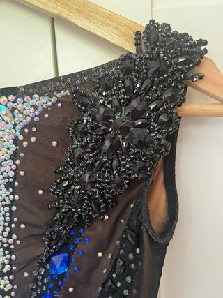 Maillot Gimnasia Rítmica Negro y Azul