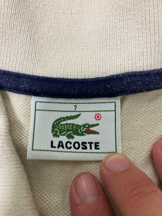 Polo Lacoste Beige Rayas