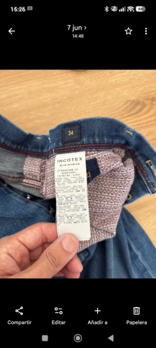 Pantalones vaqueros Incotex Talla M