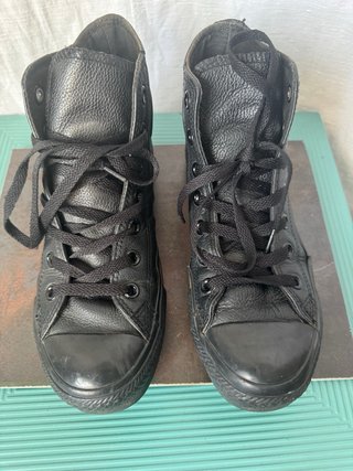 Converse Pelle Nere Alte Chuck Taylor