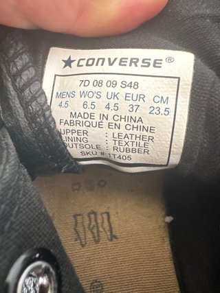 Converse Pelle Nere Alte Chuck Taylor