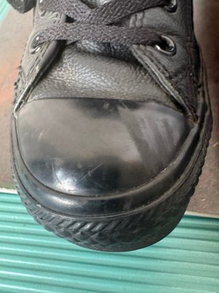 Converse Pelle Nere Alte Chuck Taylor