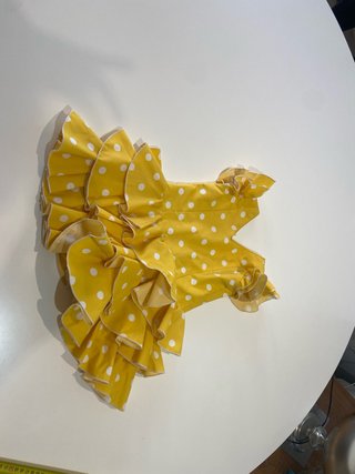 267 Traje de flamenca niña amarillo lunares