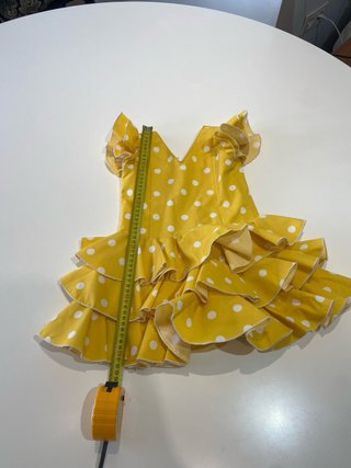 267 Traje de flamenca niña amarillo lunares