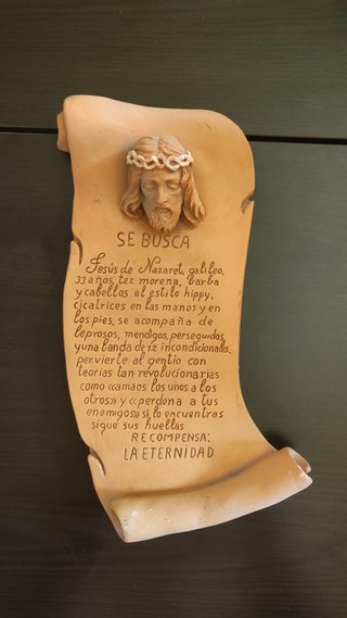 Placa decorativa terracota religiosa humor