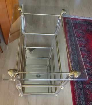 Mesa camilla cristal con ruedas