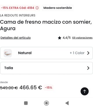Letto in frassino massello con rete a doghe