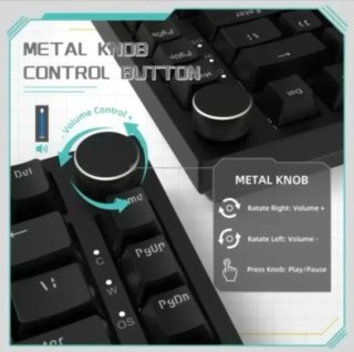 Ajazz AK820 Teclado Mecánico con Perilla
