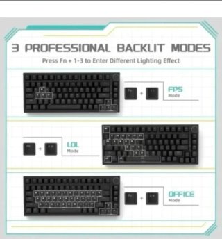 Ajazz AK820 Teclado Mecánico con Perilla