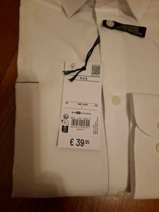 Camicia OVS bianca uomo manica lunga taglia 40