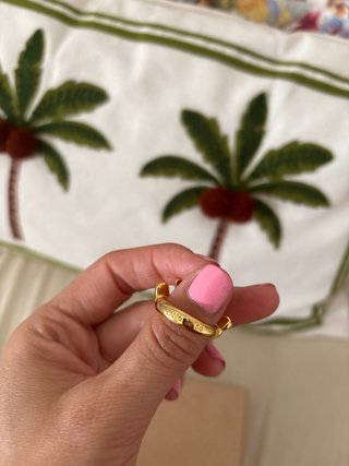 Anillo Ojo Dorado con Piedra Verde