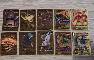 Lote 10 Cartas Pokémon VMAX Doradas