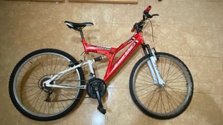 Bicicleta MTB Rockrider Roja Doble Suspensión