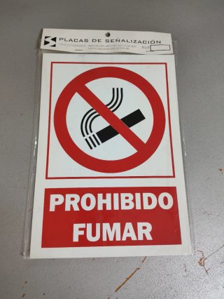 Placa Señalización Prohibido Fumar